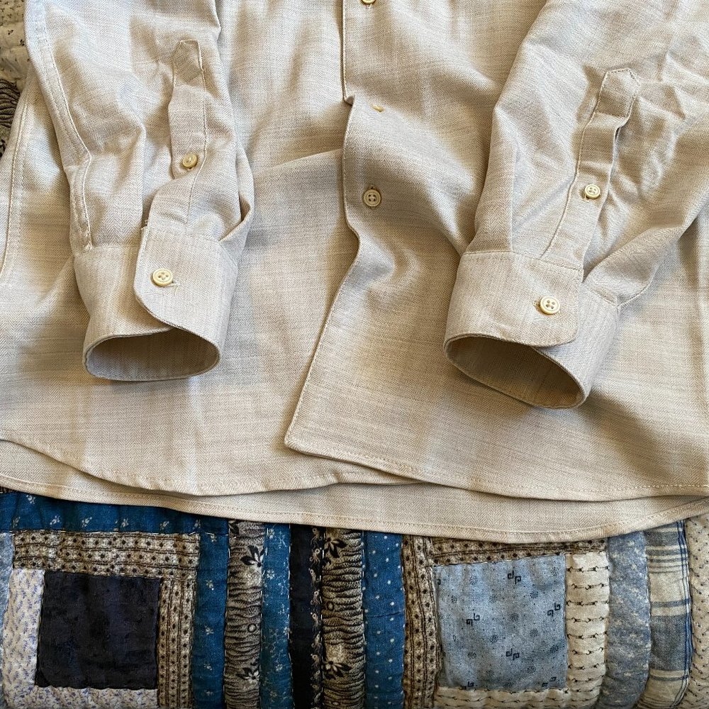 Mango Man Slim Fit Herringbone Pattern Button Dow… - image 3